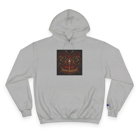 Champion Hoodie — Gothic Floral Skull Graphic Pullover