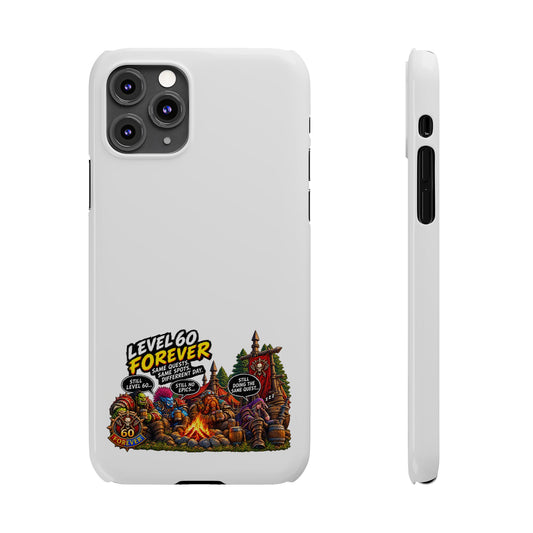 Level 60 Forever Slim Phone Case — Retro RPG Camping Gamer Design
