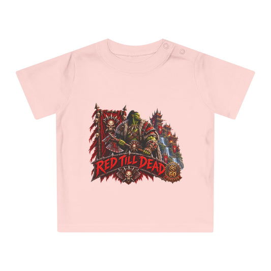 Baby T-Shirt — "Red Till Dead" Fantasy Orc & Warrior Graphic Tee