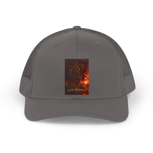 Trucker Hat - Retro Sunset Palm 'Stay Forever' Mesh Cap