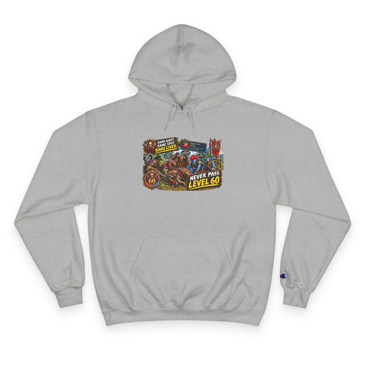 Gaming Champion Hoodie — "Never Pass Level 60" Retro RPG Graphic Hoodie
