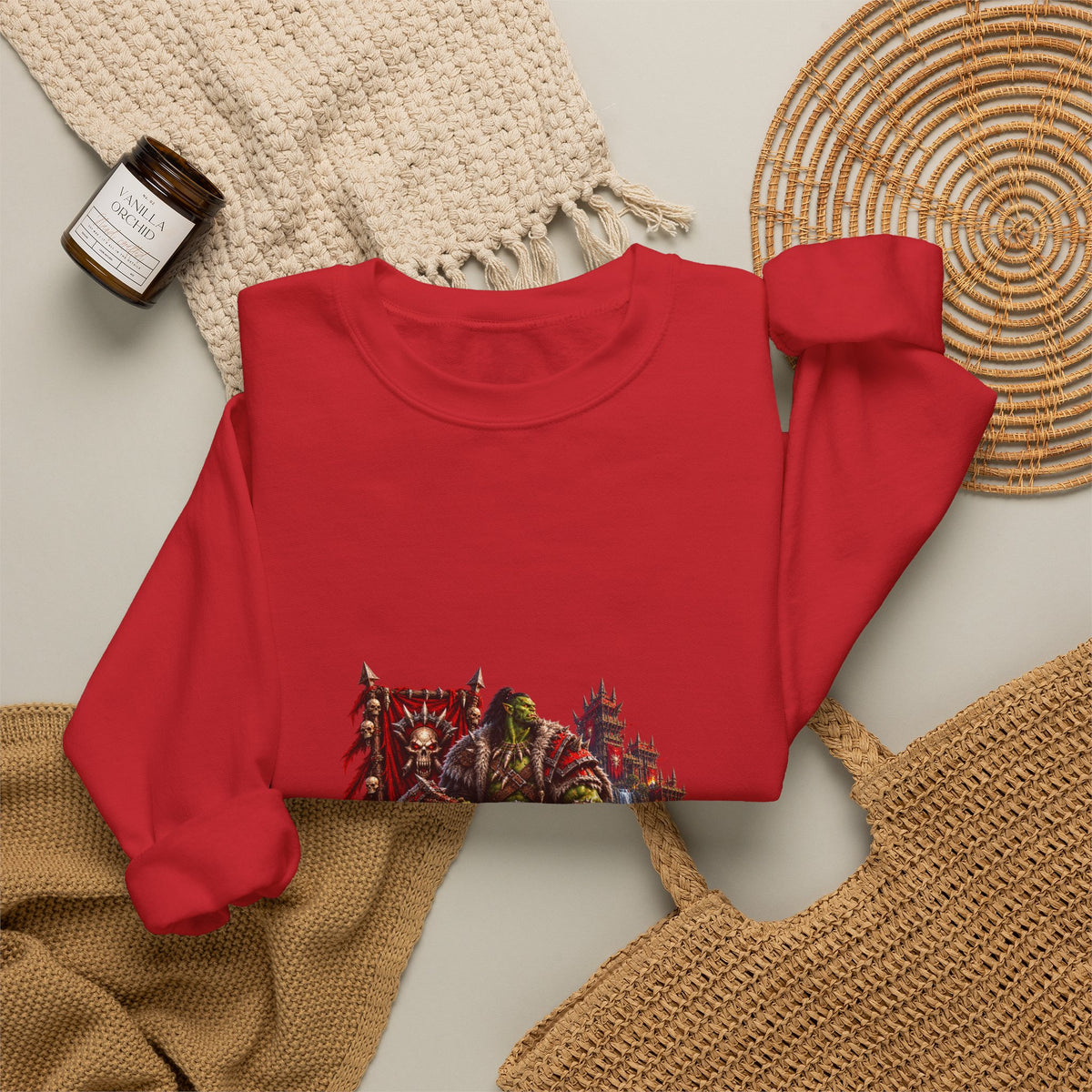 Red Till Dead Graphic Sweatshirt — Gothic Skeleton Horror Crewneck