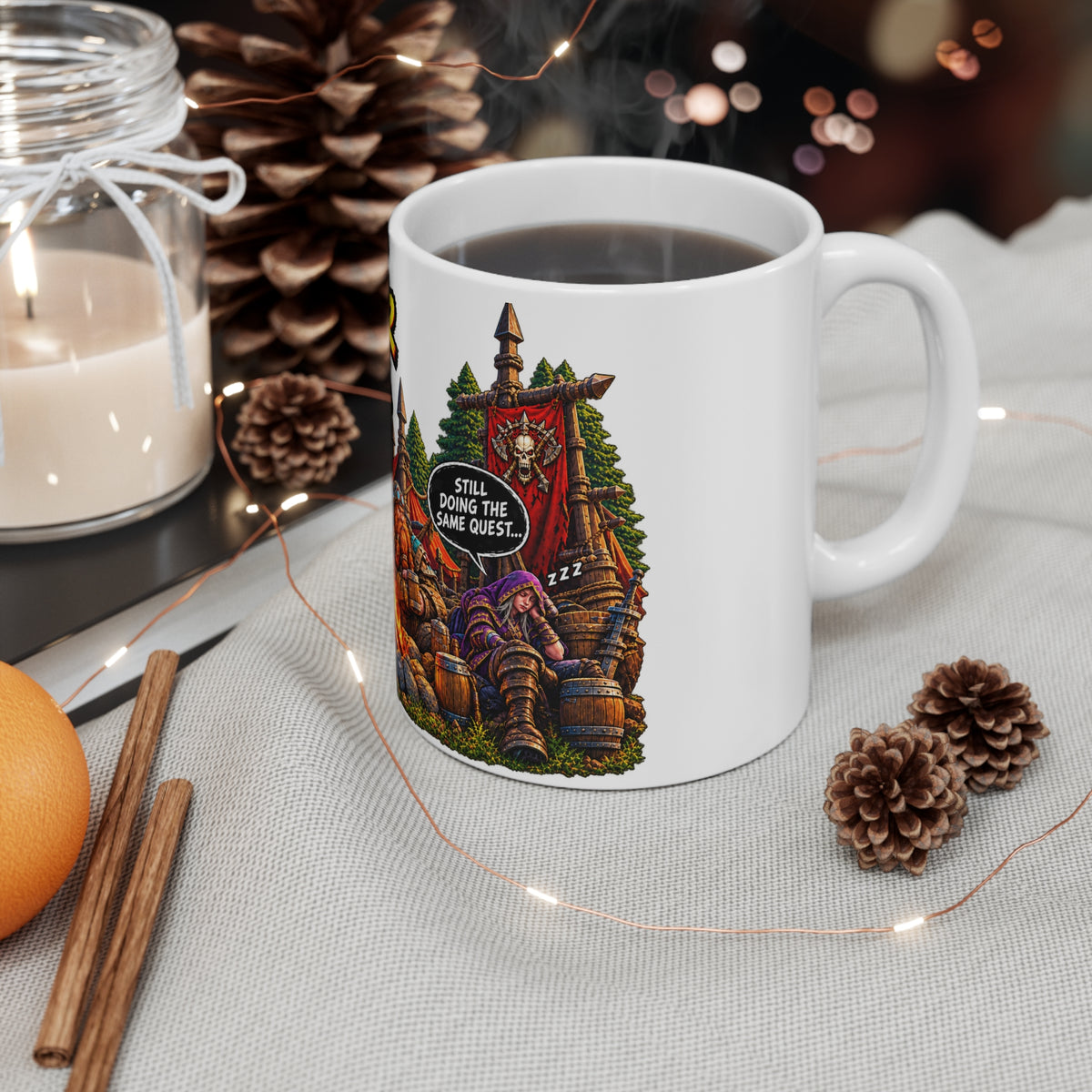 Level 60 Forever Campfire – White Mug (11oz)