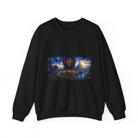 For the King Crewneck Sweatshirt – Medieval Fantasy Gaming Design