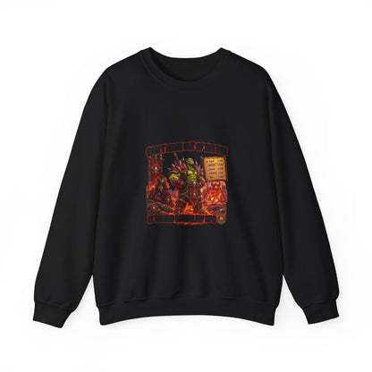 Crewneck Sweatshirt — Retro Dungeons & Dragons Goblin Art "Get Out of the Fire" RPG Gaming Tee