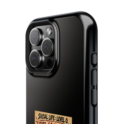 Phone Case — 'Social Life: Level 0 — Level 60 Achieved (Skull Banner)' Heavy-Duty Impact-Resistant Phone Case