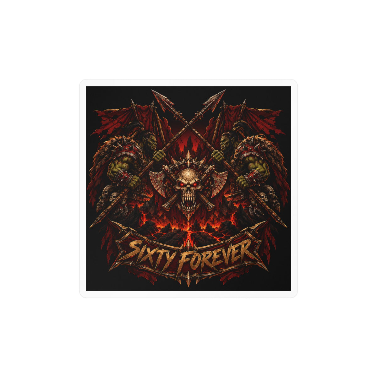 Sixty Forever – Skull & Axes – Poster Decal