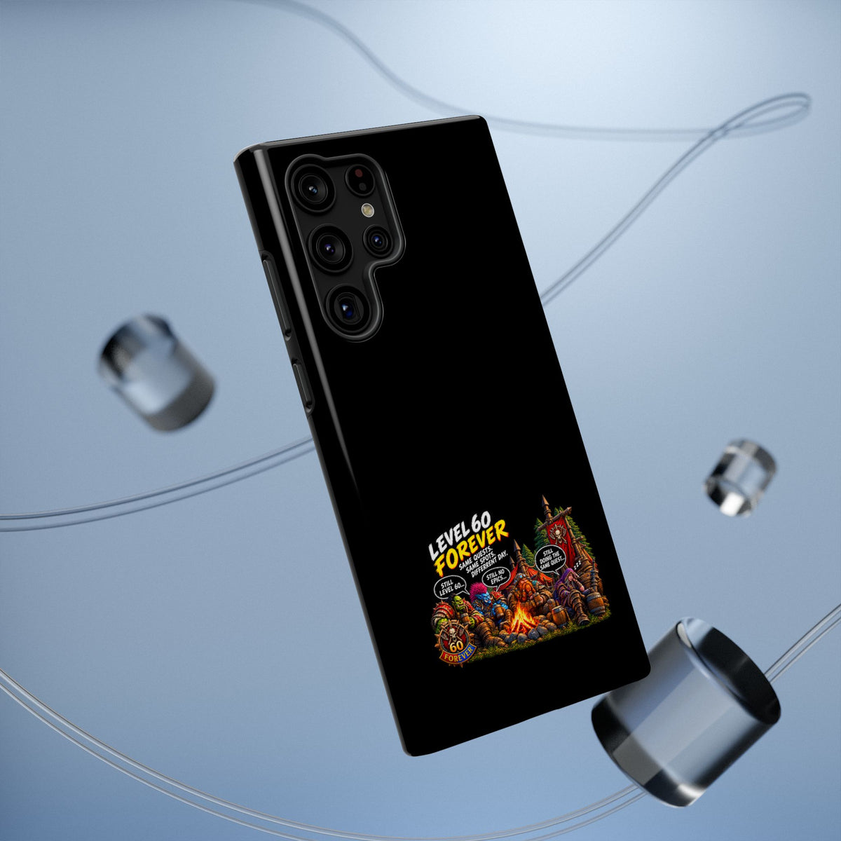 Phone Case — 'Level 60 Forever Campfire' Heavy-Duty Impact-Resistant Phone Case
