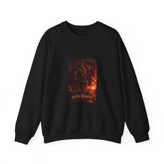 Crewneck Sweatshirt — Dark Fantasy Inferno Graphic with “Stay Forever” Text