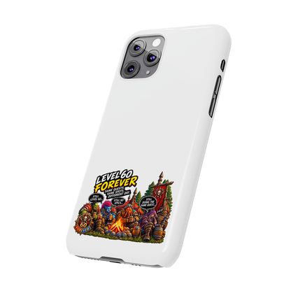 Level 60 Forever Slim Phone Case — Retro RPG Camping Gamer Design