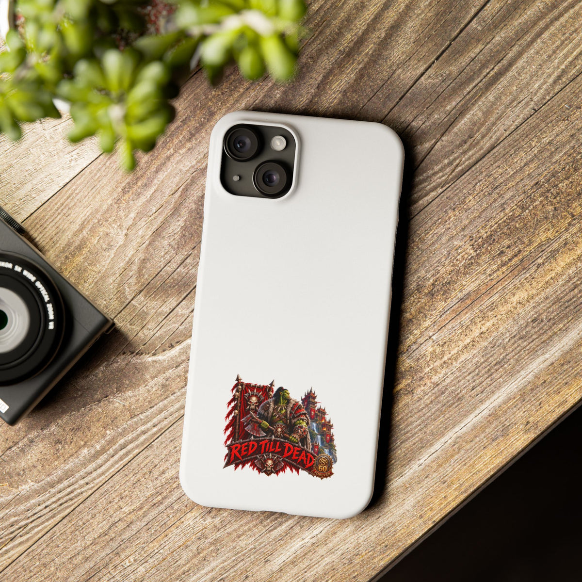 Slim Phone Case — “Red Till Dead” Vintage Horror Graphic