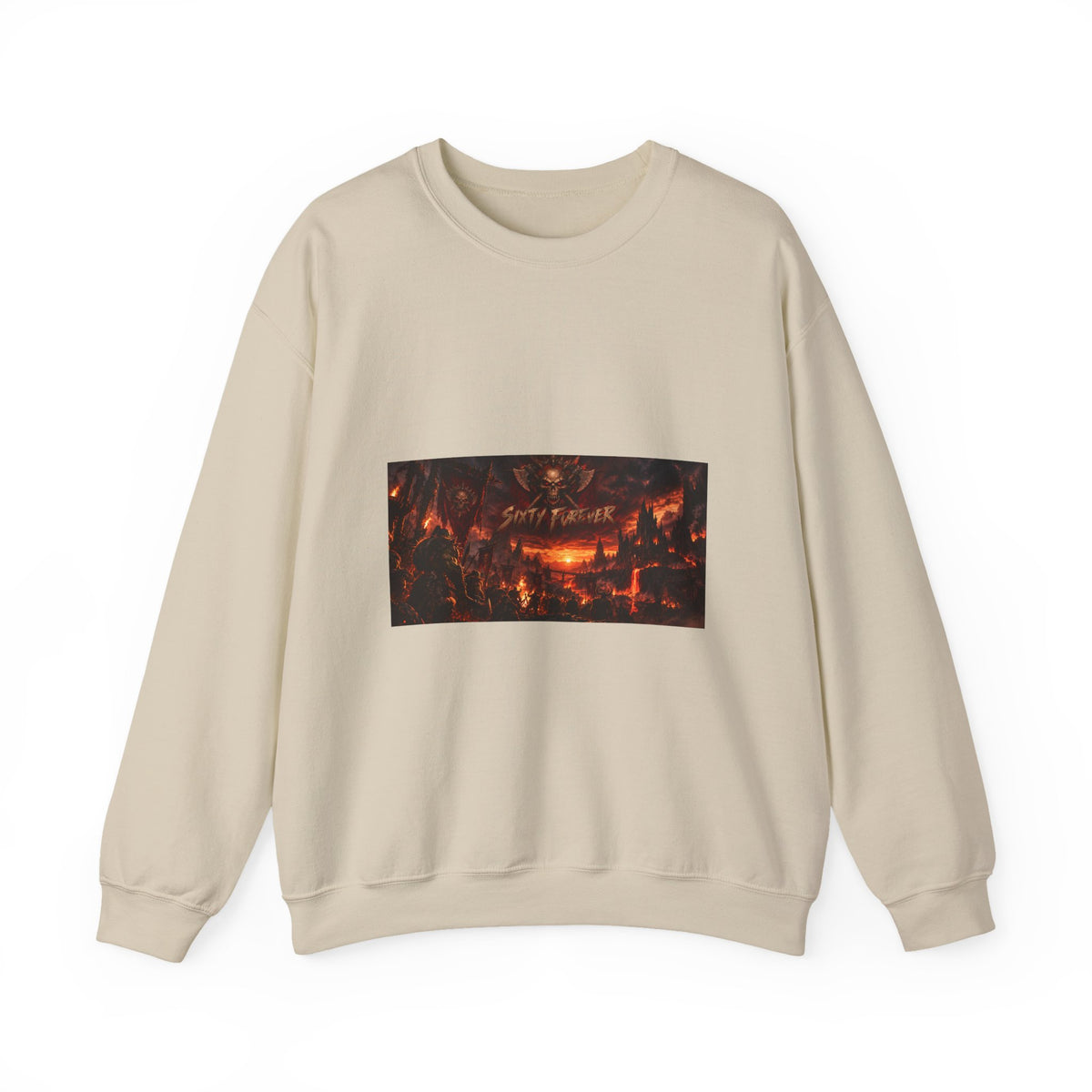 Crewneck Sweatshirt — Dark Fantasy 'Enjoy The Flames' Graphic
