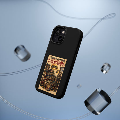 Phone Case — 'Social Life: Level 0 — Level 60 Achieved (Lion Banner)' Heavy-Duty Impact-Resistant Phone Case