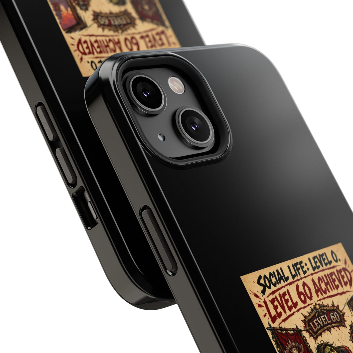 Phone Case — 'Social Life: Level 0 — Level 60 Achieved (Skull Banner)' Heavy-Duty Impact-Resistant Phone Case