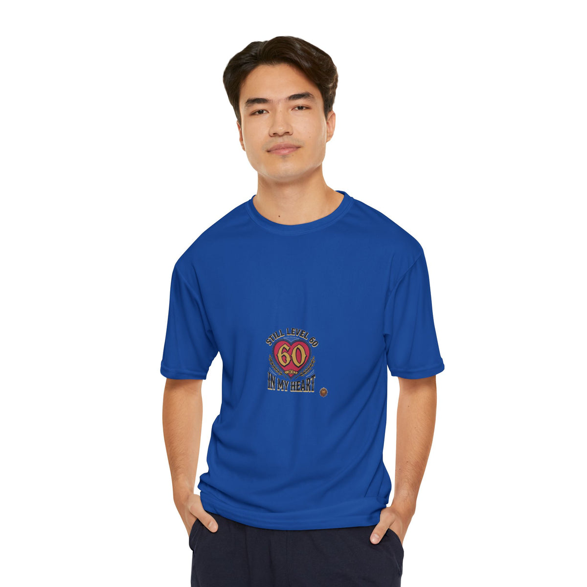 60th Birthday Tee - 'Still Level 60 In My Heart' Men's Performance Shirt