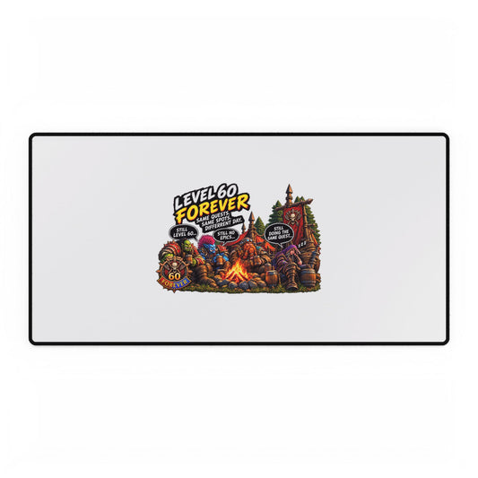 Level 60 Forever Gaming Desk Mat — RPG Campfire Mousepad