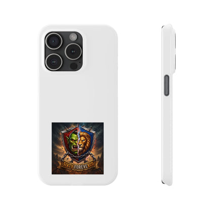 Slim Phone Case — Fantasy Shield Orc & Lion Crest "Sixty Forever"