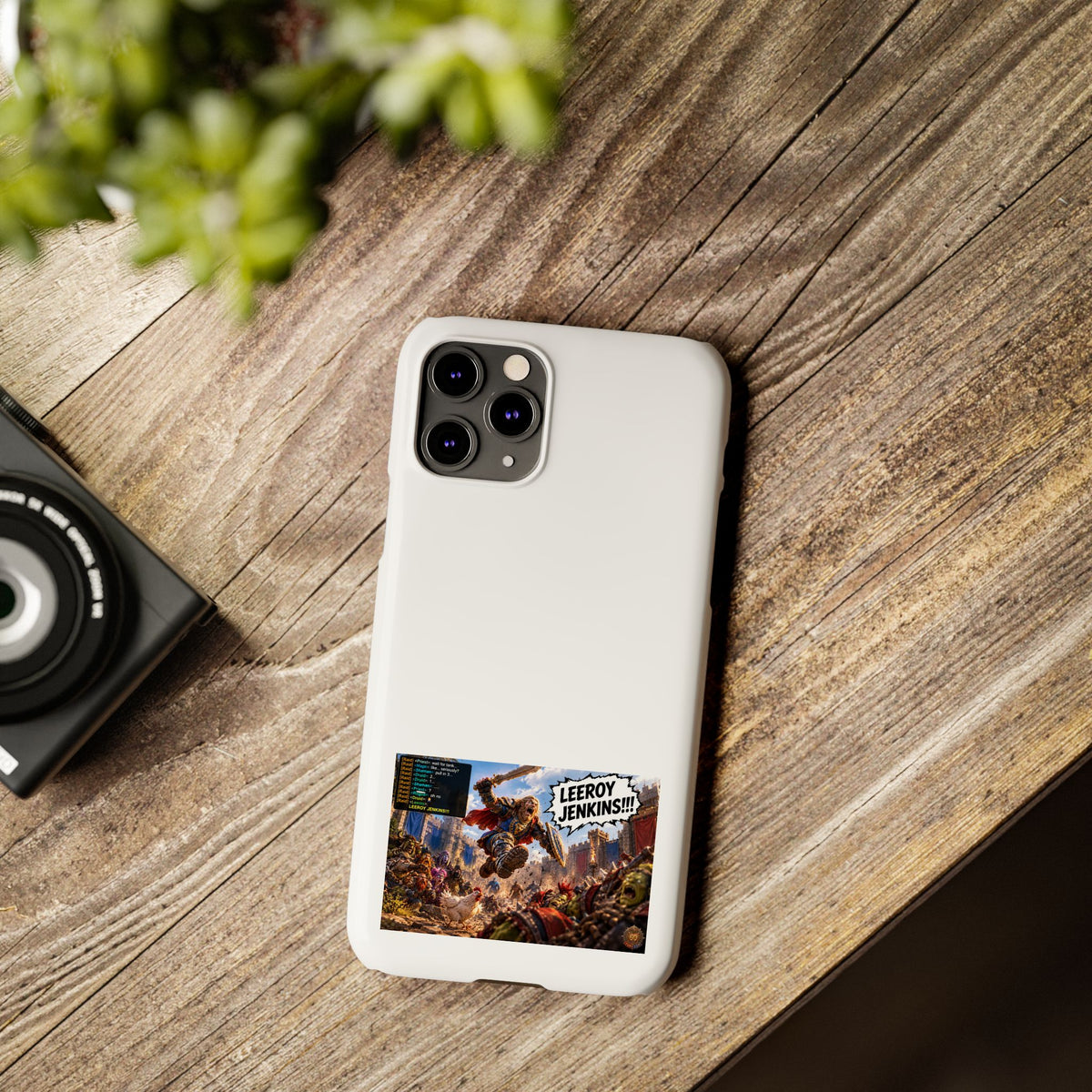Slim Phone Case — 'Leeroy Jenkins!' Gaming Meme Design