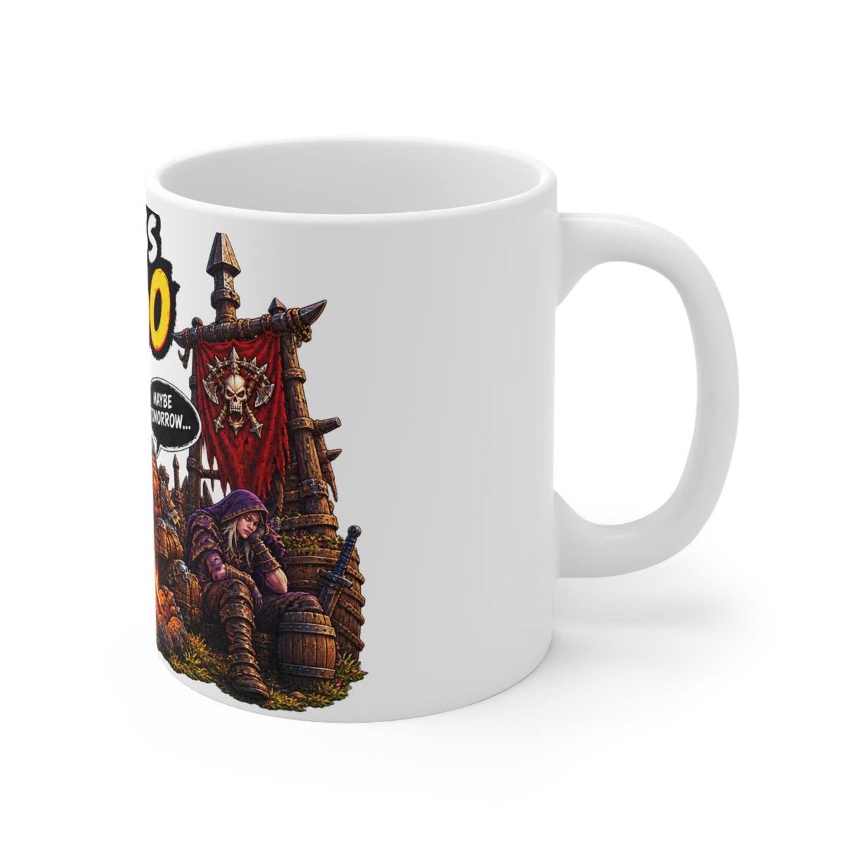 Never Pass Level 60 – White Mug (11oz)