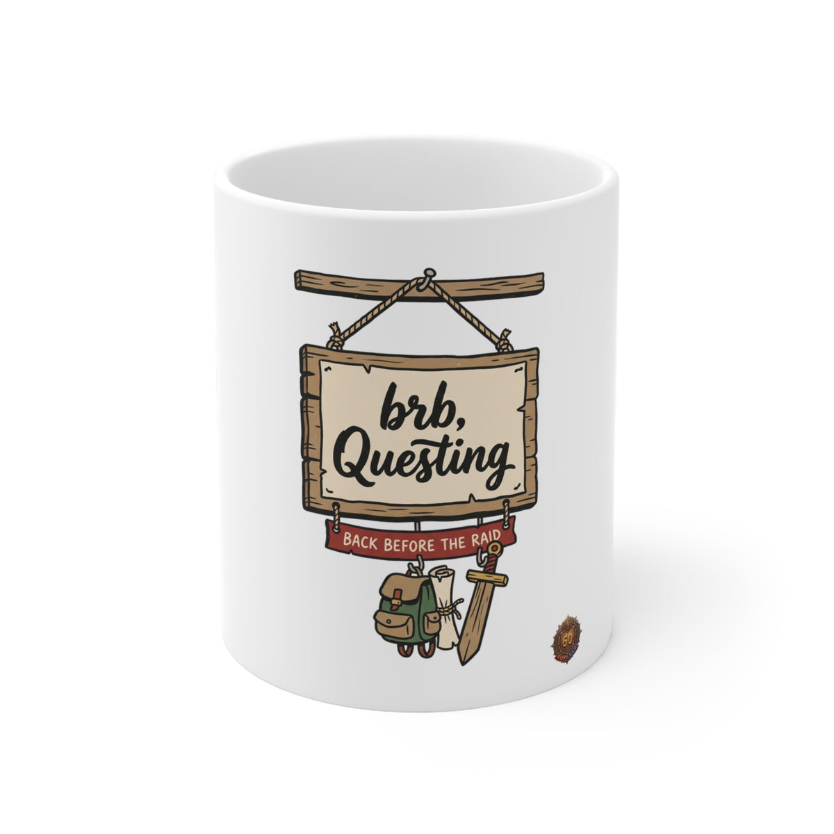 brb, Questing – White Mug (11oz)