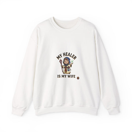 My Healer Is My Wife Sweatshirt — Cute RPG Medic Wife Crewneck