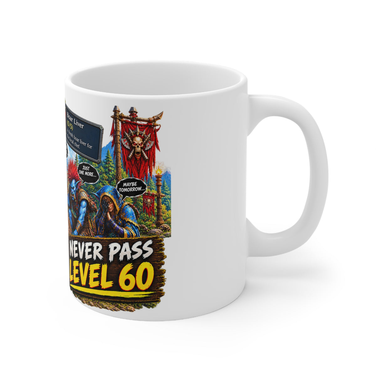Same Quest, Same Spot – White Mug (11oz)