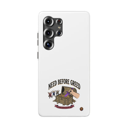 Phone Case — 'Need Before Greed' Heavy-Duty Impact-Resistant Phone Case