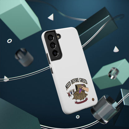 Phone Case — 'Need Before Greed' Heavy-Duty Impact-Resistant Phone Case