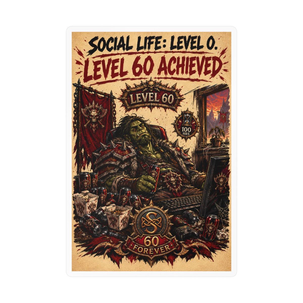 Level 60 Achieved (Red) – Sticker