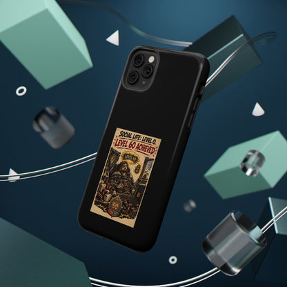 Phone Case — 'Social Life: Level 0 — Level 60 Achieved (Lion Banner)' Heavy-Duty Impact-Resistant Phone Case