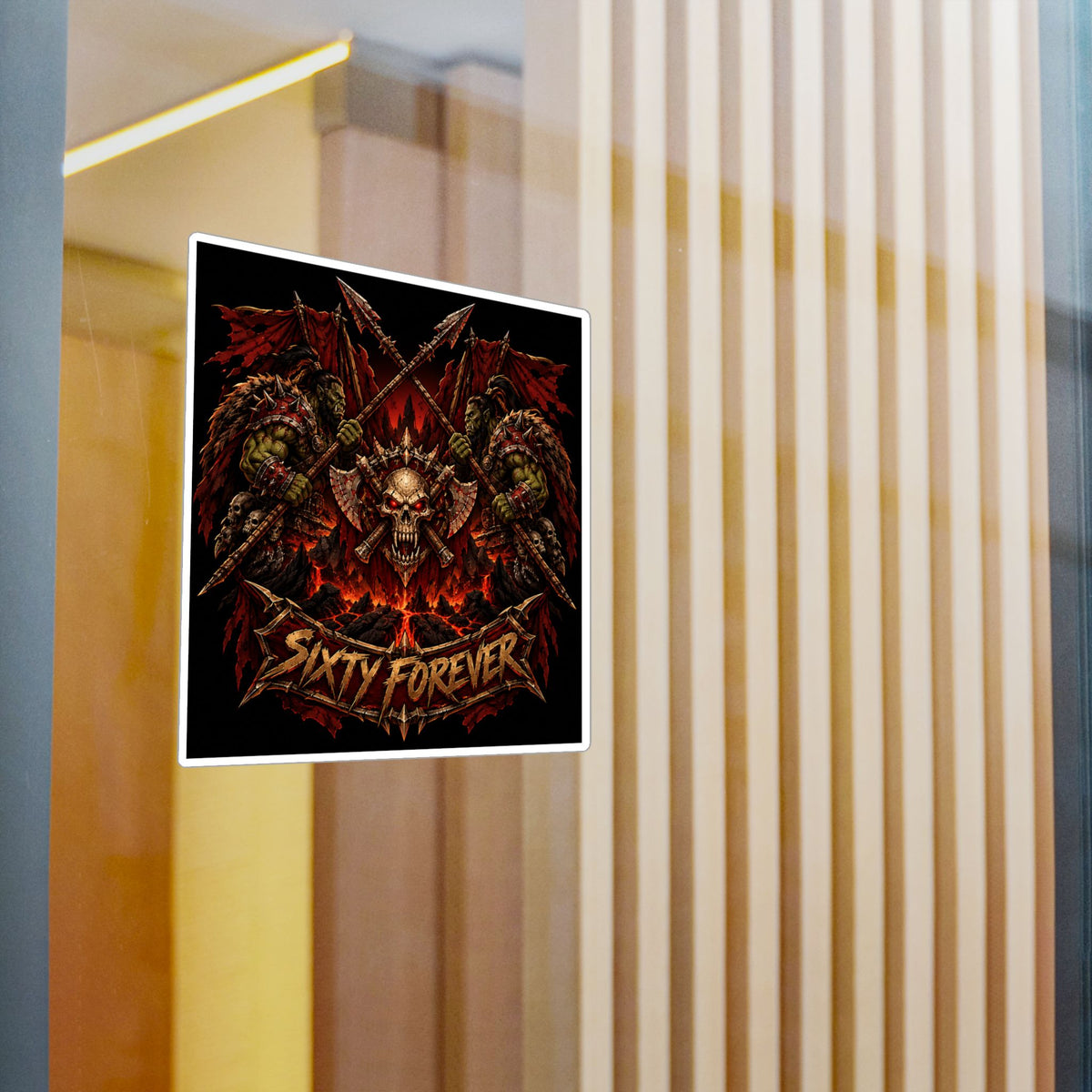Sixty Forever – Skull & Axes – Sticker