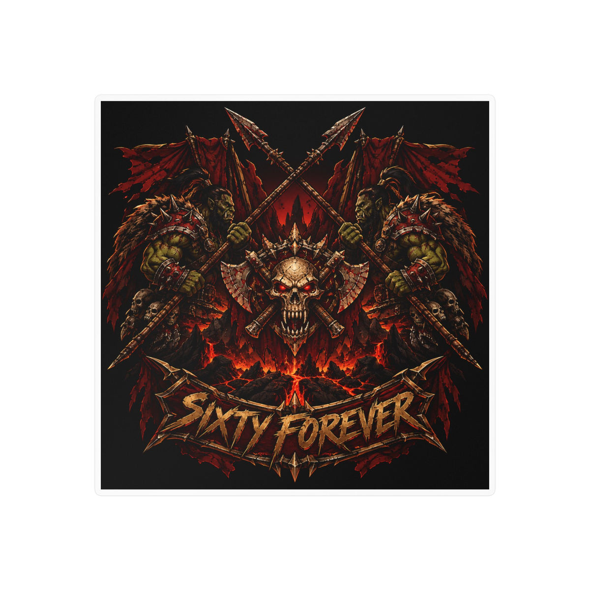 Sixty Forever – Skull & Axes – Poster Decal