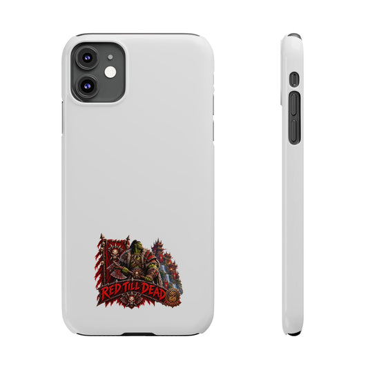 Slim Phone Case — “Red Till Dead” Vintage Horror Graphic