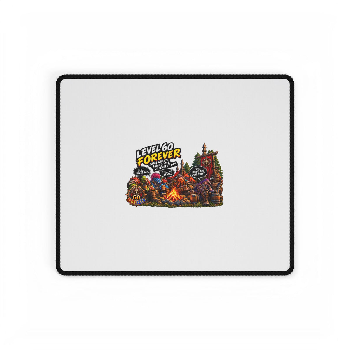 Level 60 Forever Gaming Desk Mat — RPG Campfire Mousepad
