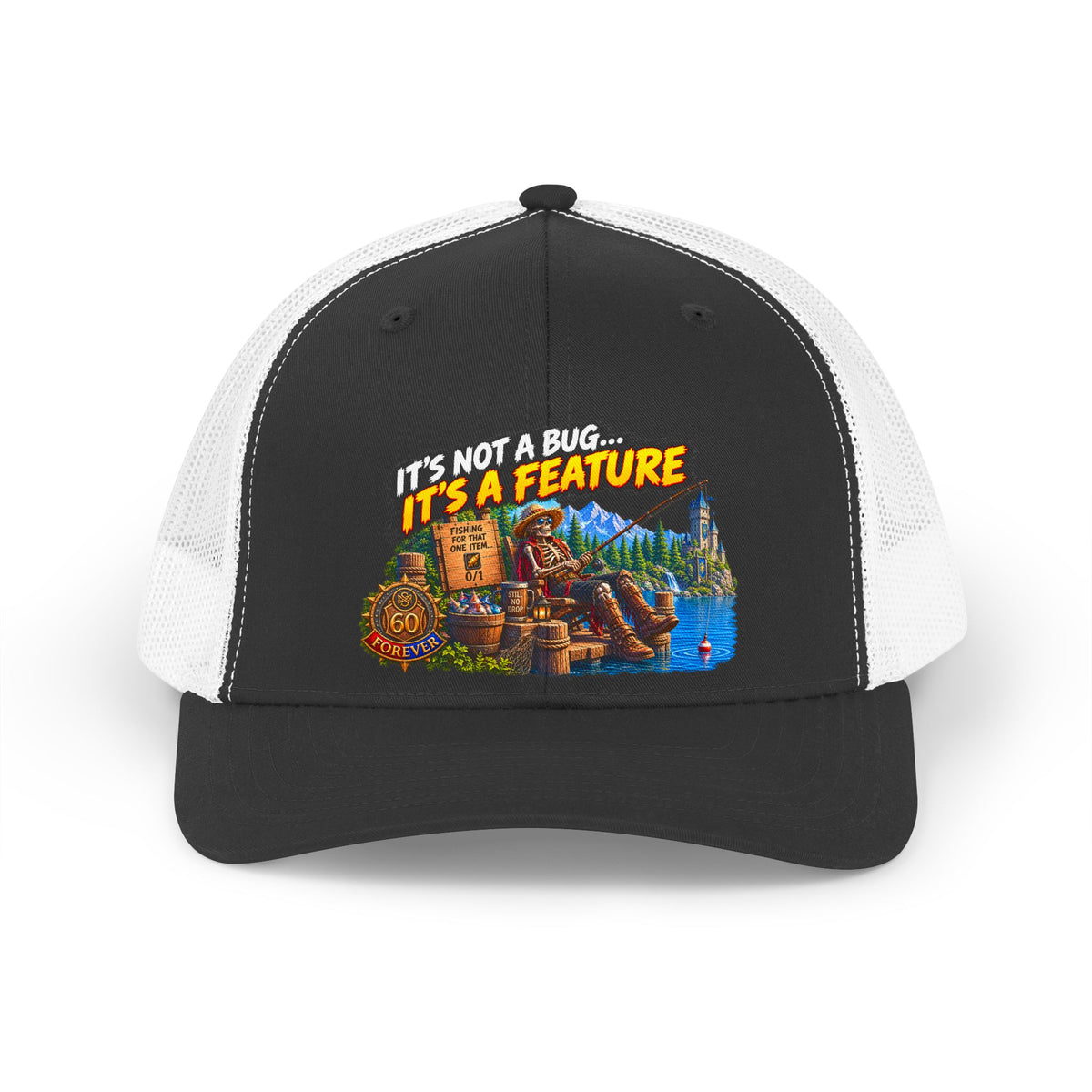 Retro Trucker Hat — "It's Not a Bug... It's a Feature" Camping Patch