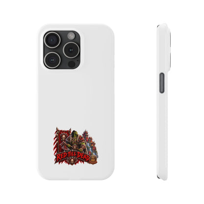 Slim Phone Case — “Red Till Dead” Vintage Horror Graphic