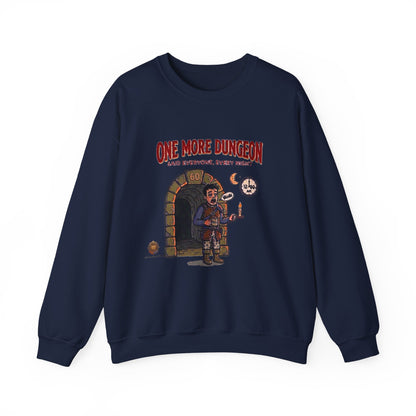 One More Dungeon Graphic Sweatshirt — Funny RPG Gamer Crewneck