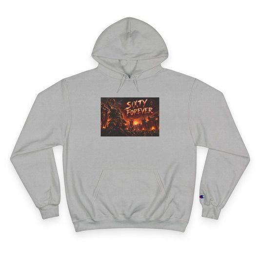 Champion Hoodie — 'Sixty Forever' Retro Horror Graphic Hoodie