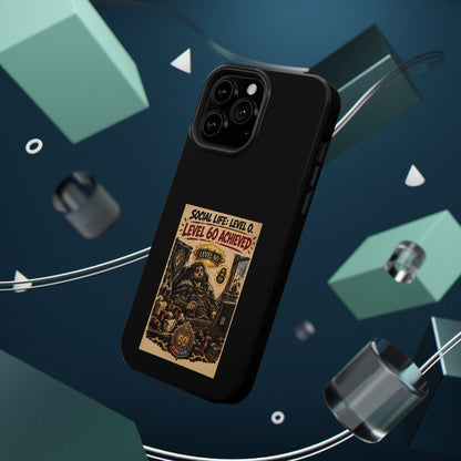 Phone Case — 'Social Life: Level 0 — Level 60 Achieved (Lion Banner)' Heavy-Duty Impact-Resistant Phone Case