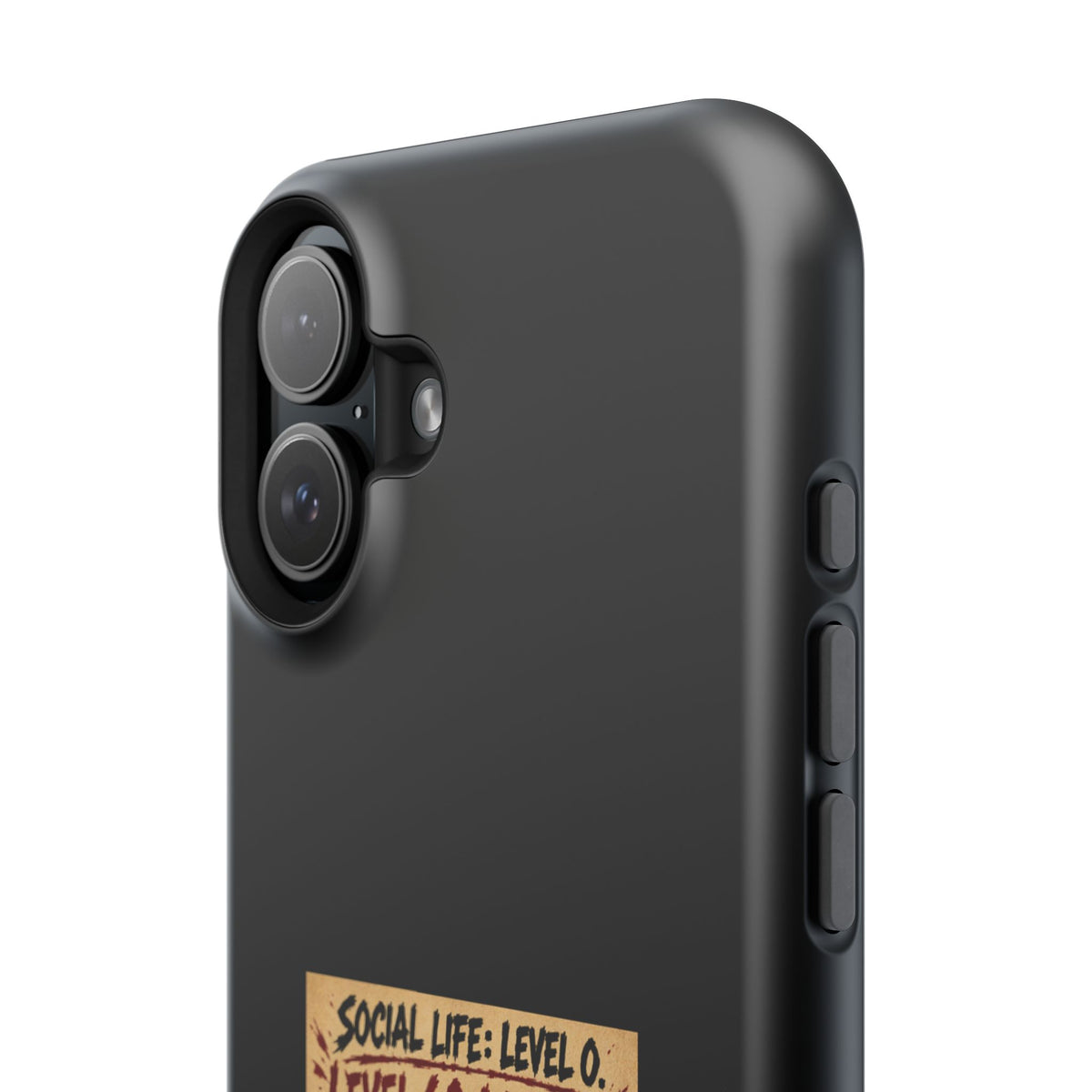 Phone Case — 'Social Life: Level 0 — Level 60 Achieved (Skull Banner)' Heavy-Duty Impact-Resistant Phone Case