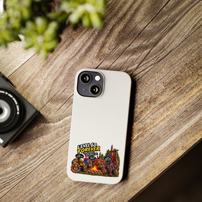 Level 60 Forever Slim Phone Case — Retro RPG Camping Gamer Design