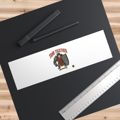 Tank Together Bumper Sticker — Cute Armored Puppy with Shield