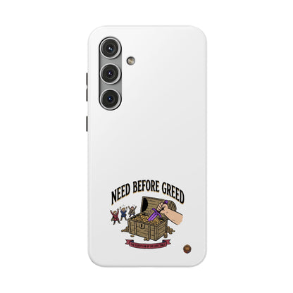 Phone Case — 'Need Before Greed' Heavy-Duty Impact-Resistant Phone Case