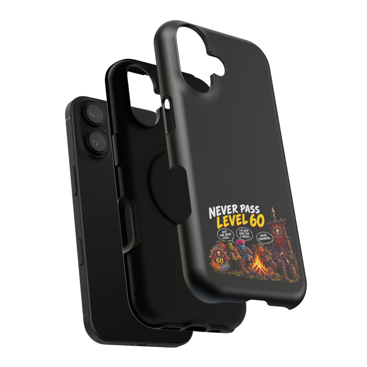 Phone Case — 'Never Pass Level 60' Heavy-Duty Impact-Resistant Phone Case
