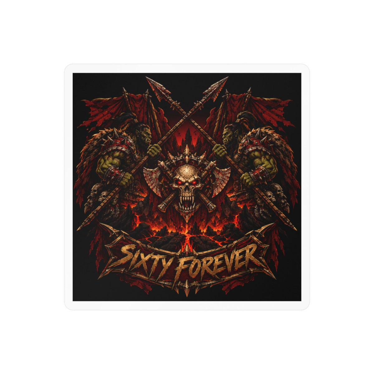 Sixty Forever – Skull & Axes – Poster Decal