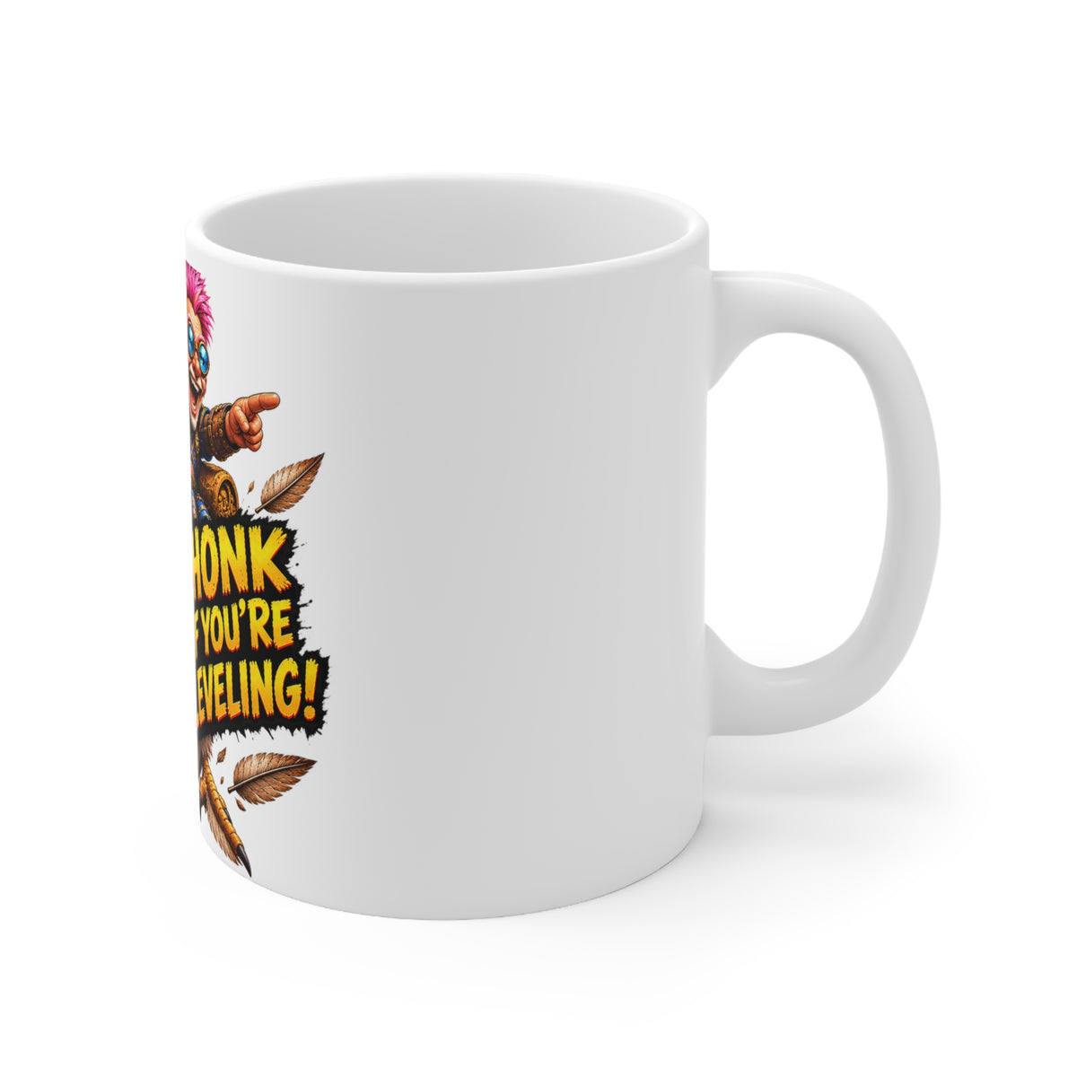 Honk If You're Leveling! – White Mug (11oz)