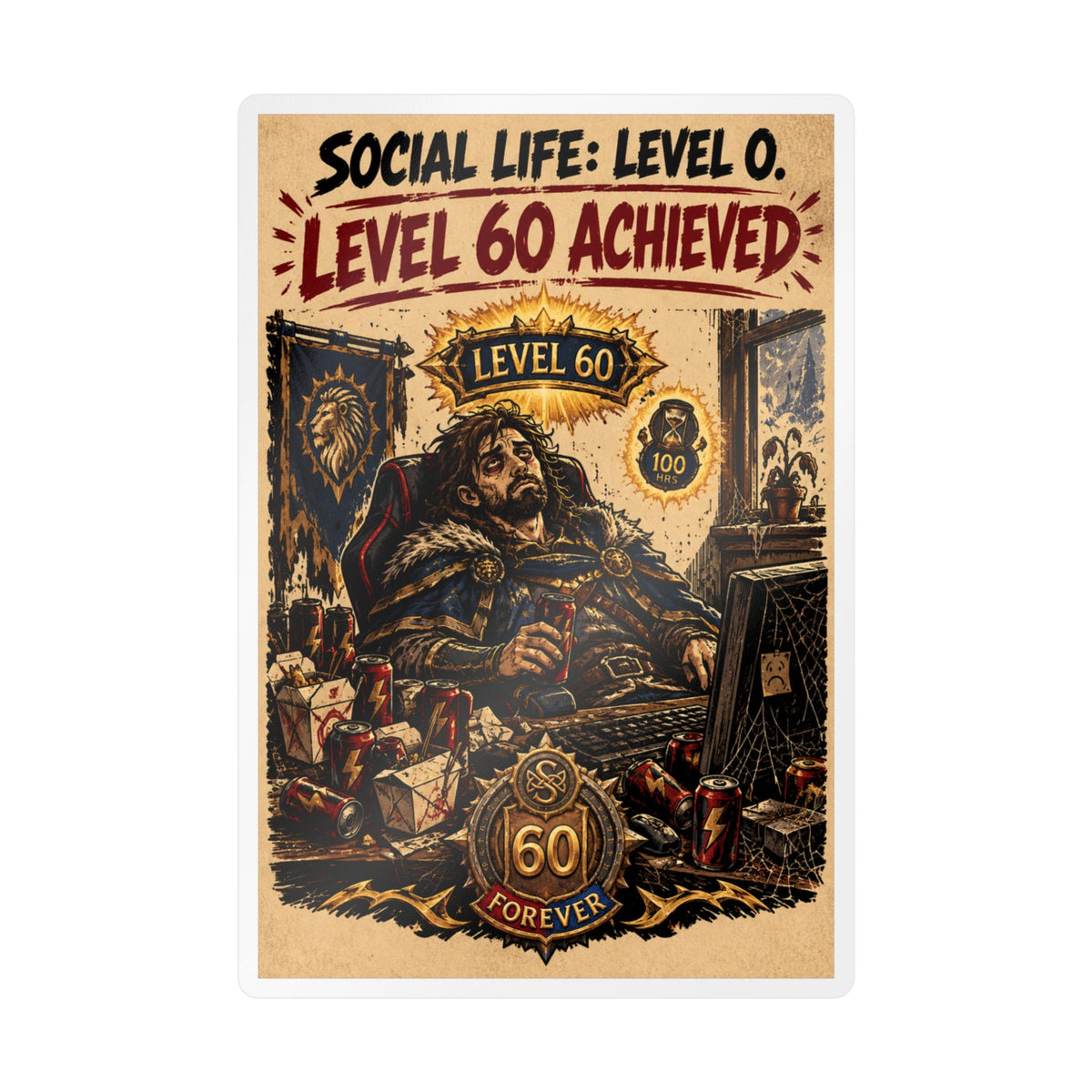 Level 60 Achieved (Red) – Poster Decal