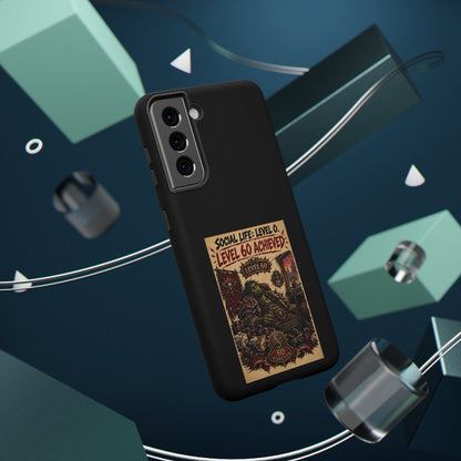 Phone Case — 'Social Life: Level 0 — Level 60 Achieved (Skull Banner)' Heavy-Duty Impact-Resistant Phone Case