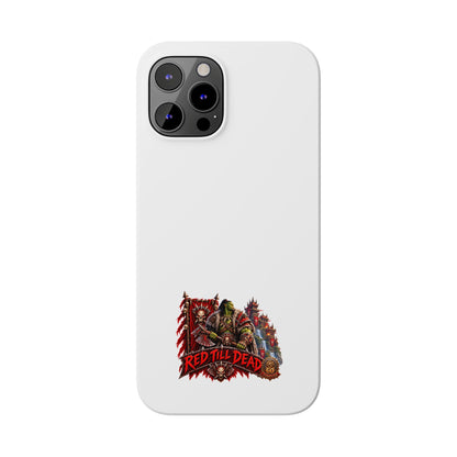 Slim Phone Case — “Red Till Dead” Vintage Horror Graphic