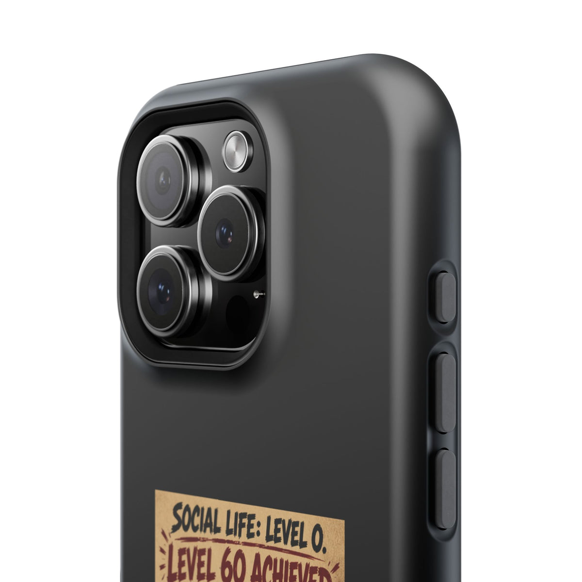 Phone Case — 'Social Life: Level 0 — Level 60 Achieved (Lion Banner)' Heavy-Duty Impact-Resistant Phone Case